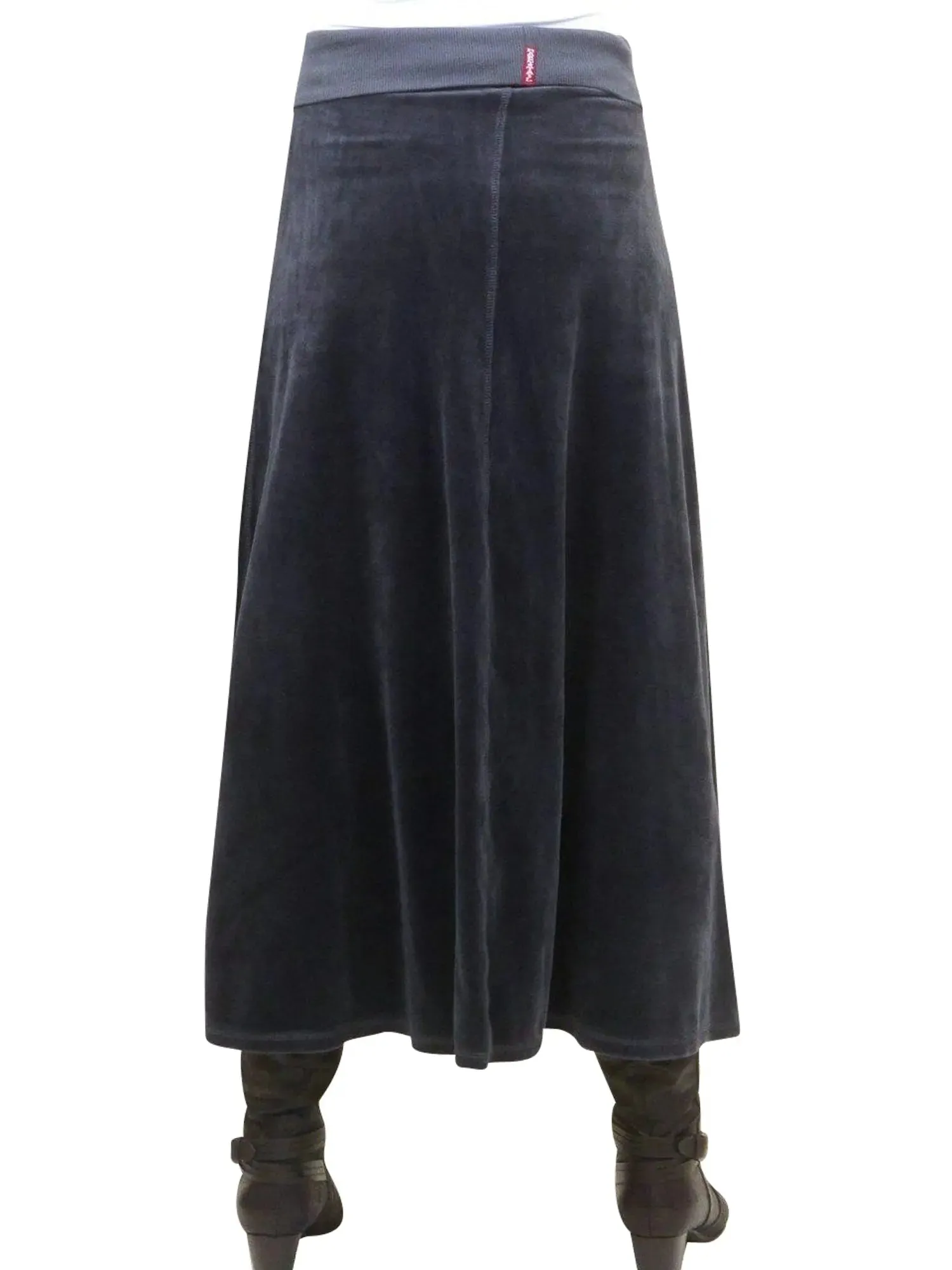 Hard Tail Rolldown Waist Velour Sweep Skirt V-128