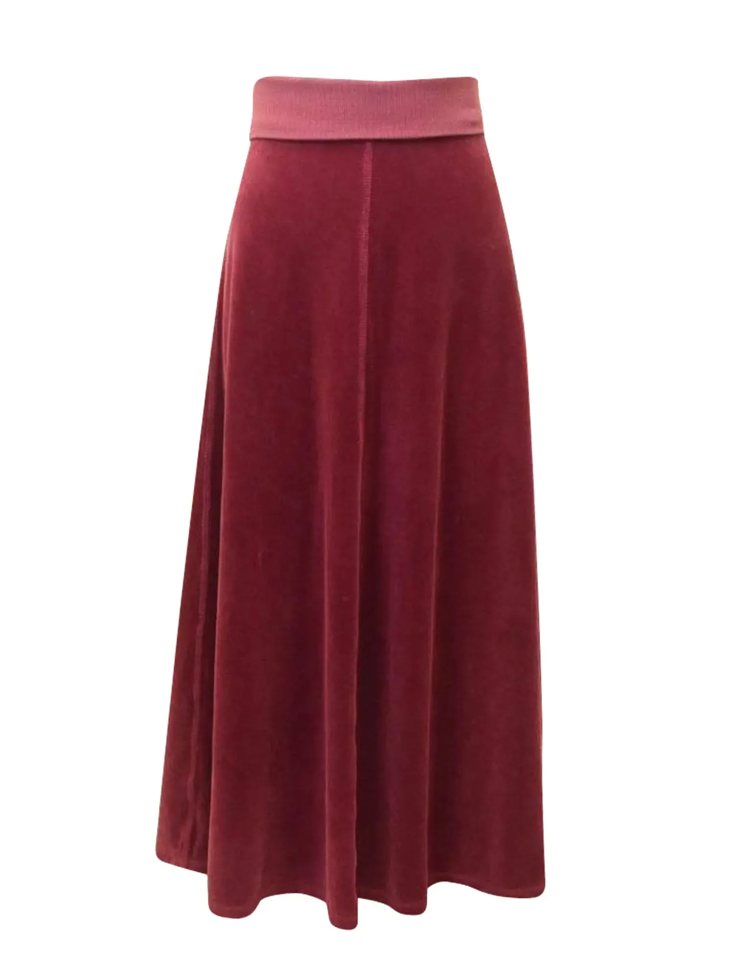 Hard Tail Rolldown Waist Velour Sweep Skirt V-128