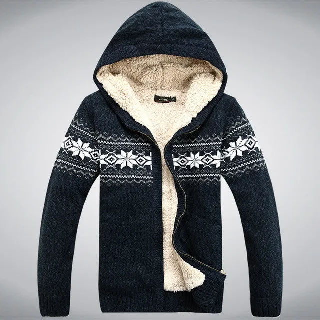 Hooded Thick Wool Winter Sweater for Men