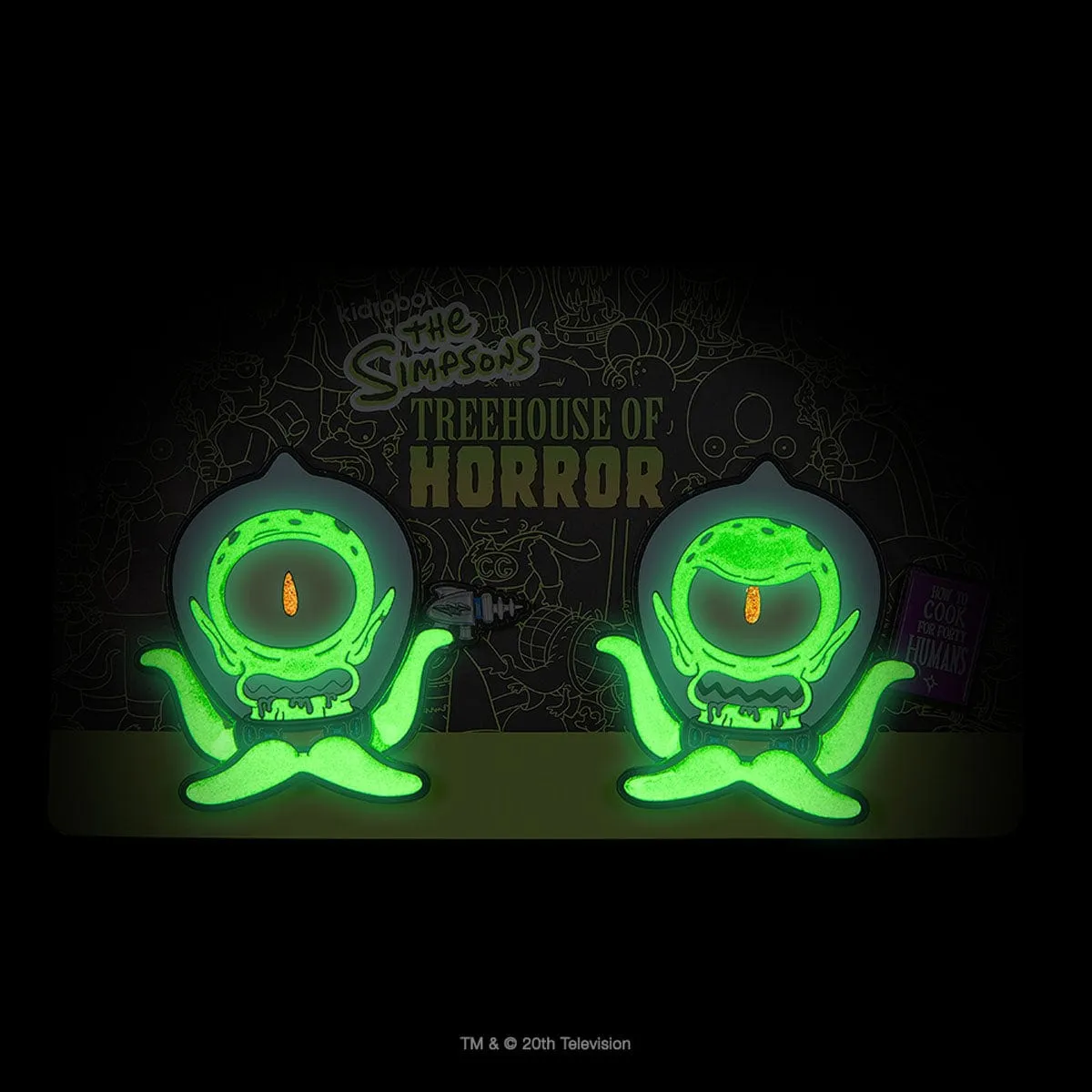 Kang & Kodos Simpsons Enamel Pin 2-Pack Glow-in-the-Dark Edition by Kidrobot IamRetro Exclusive