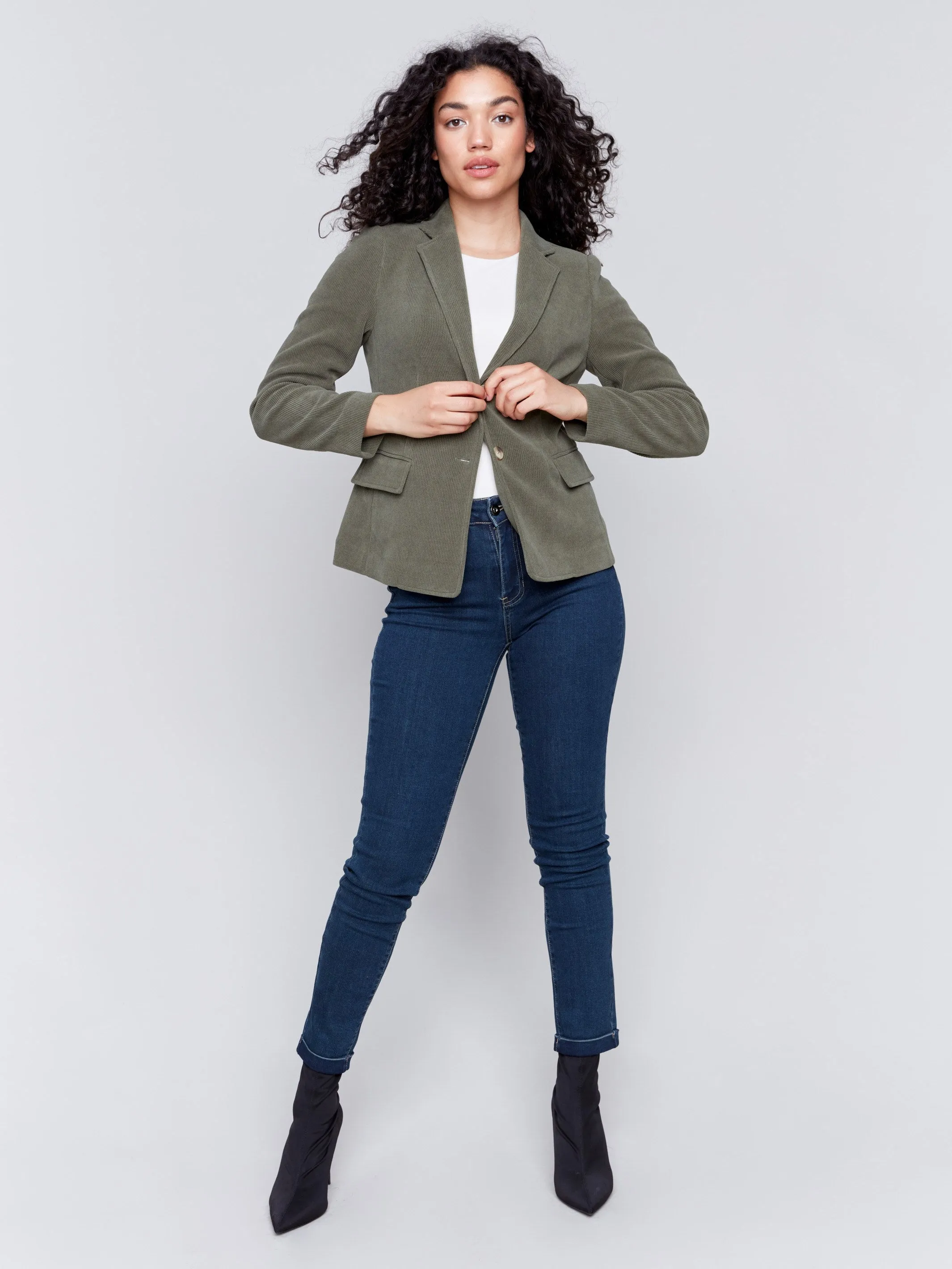 Knit Corduroy Blazer - Spruce