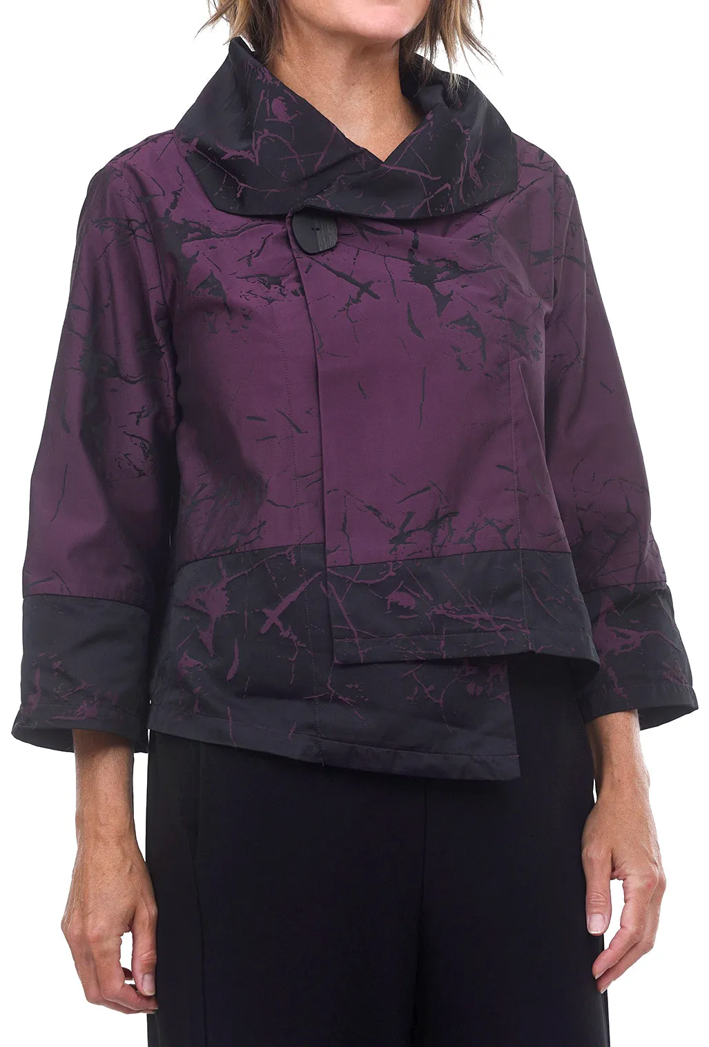 Memory Crackle Liv Jacket in Elegant Mulberry - Stylish Womens Outerwear