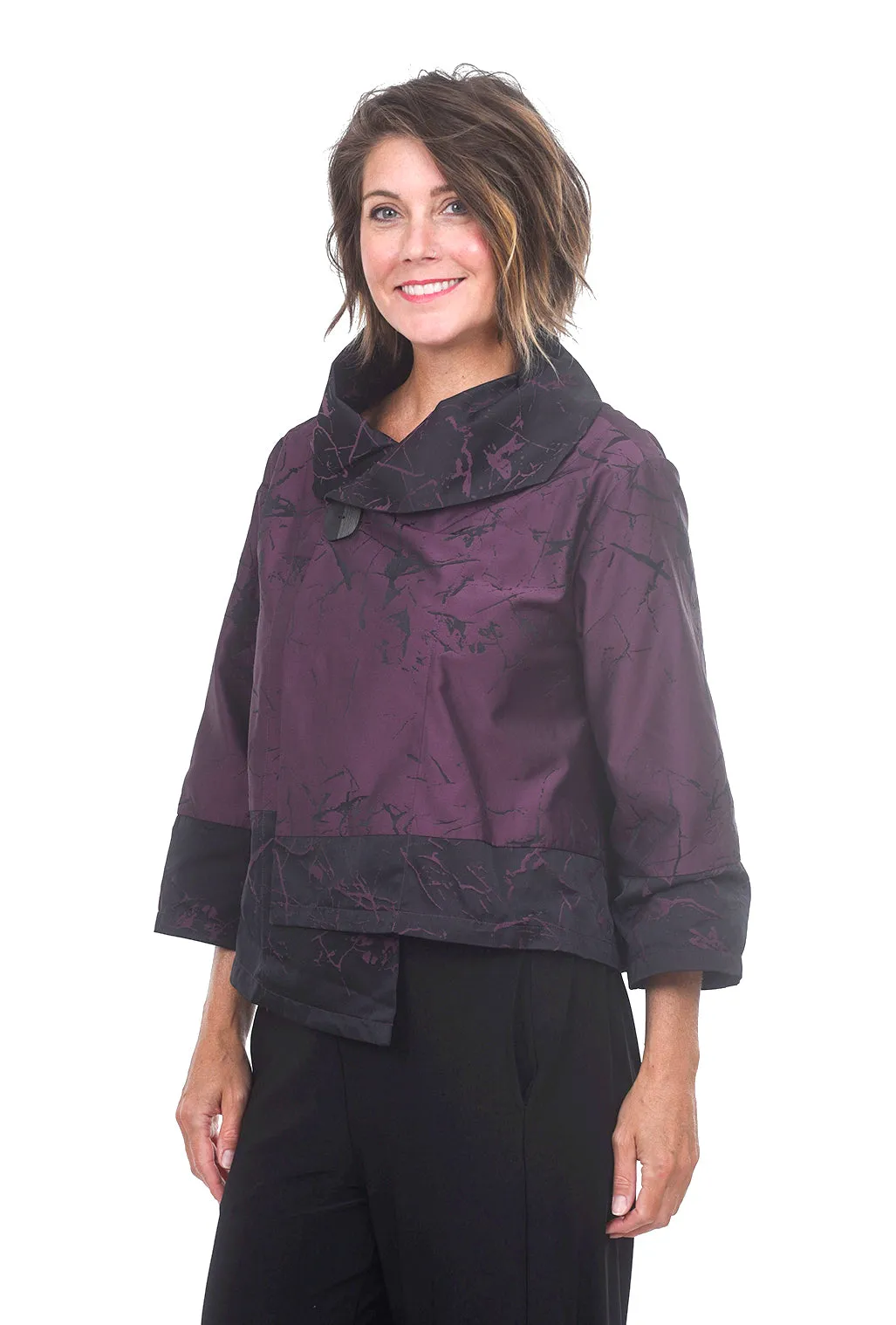 Memory Crackle Liv Jacket in Elegant Mulberry - Stylish Womens Outerwear