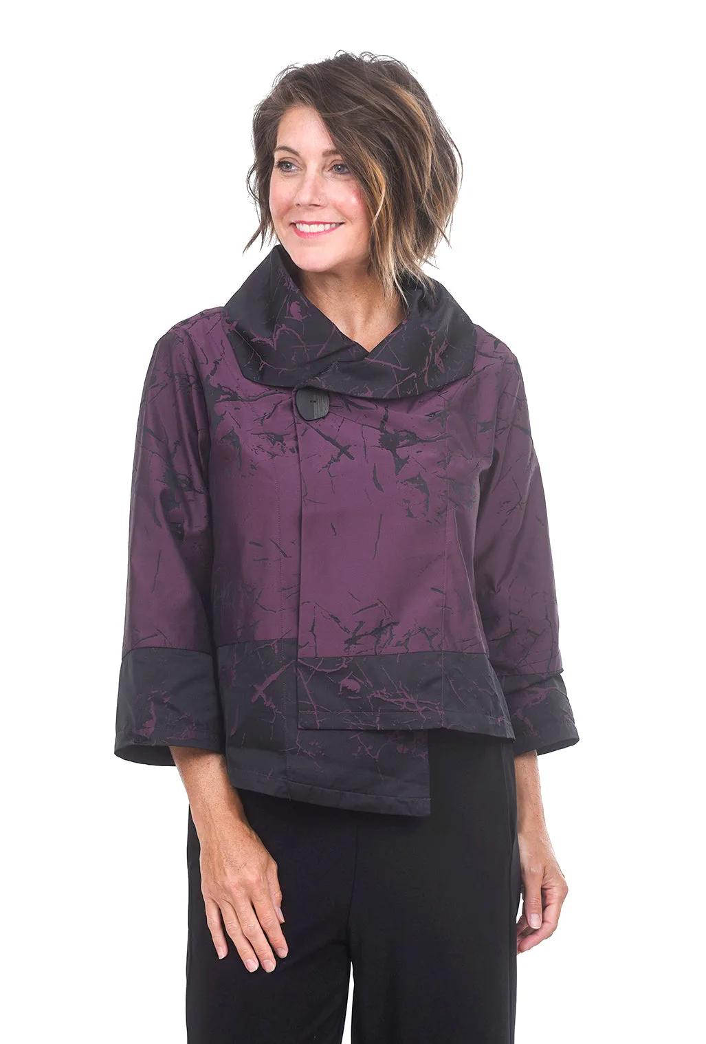 Memory Crackle Liv Jacket in Elegant Mulberry - Stylish Womens Outerwear