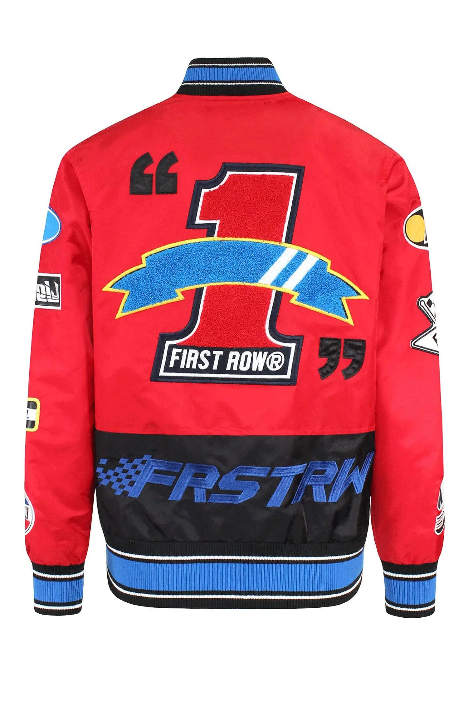 Men's Racing Embroidered Patched Varsity Jacket