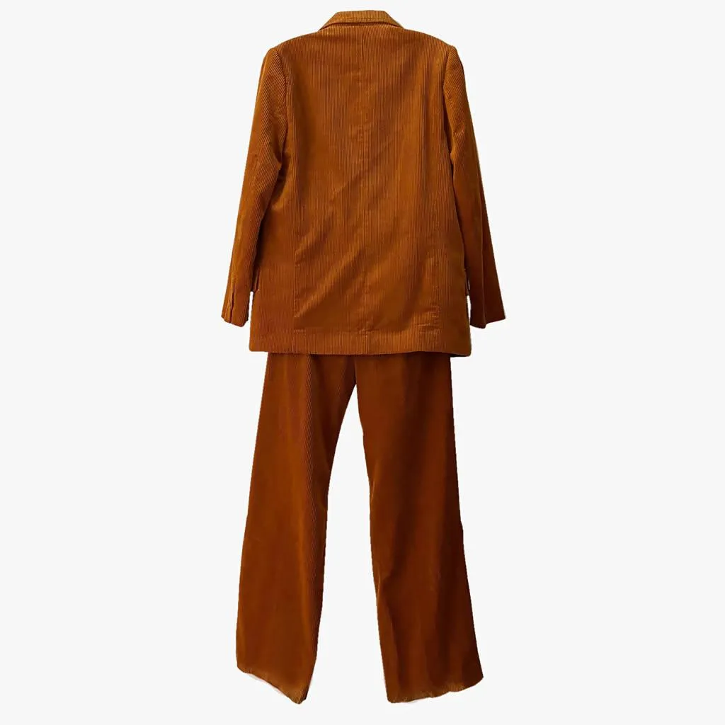 MNG Limited Organic Cotton Rust Corduroy Suit | US 2