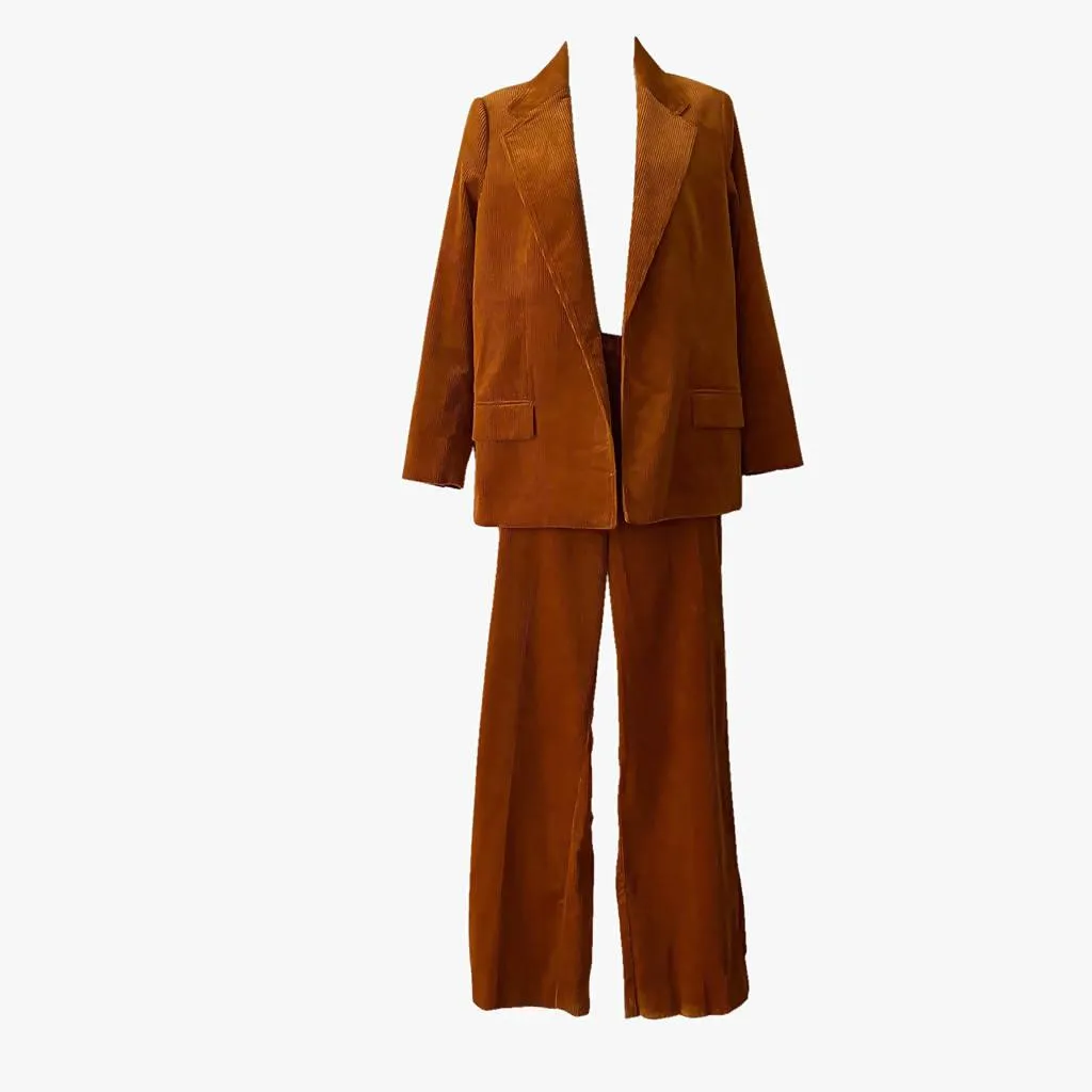 MNG Limited Organic Cotton Rust Corduroy Suit | US 2