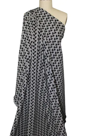 Modern Print Rayon Double Knit - Black/White