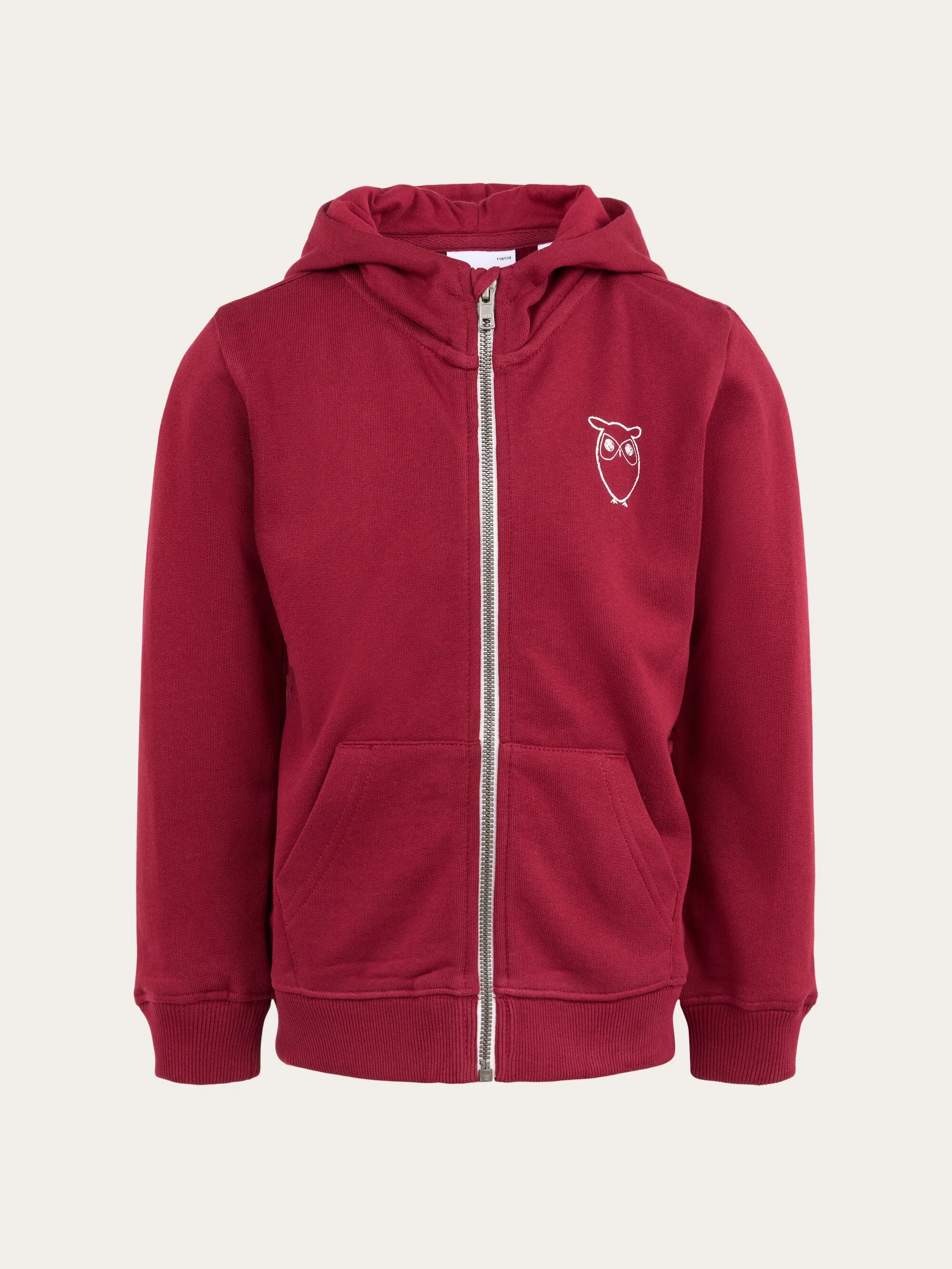 Owl sweat hood - Rhubarb