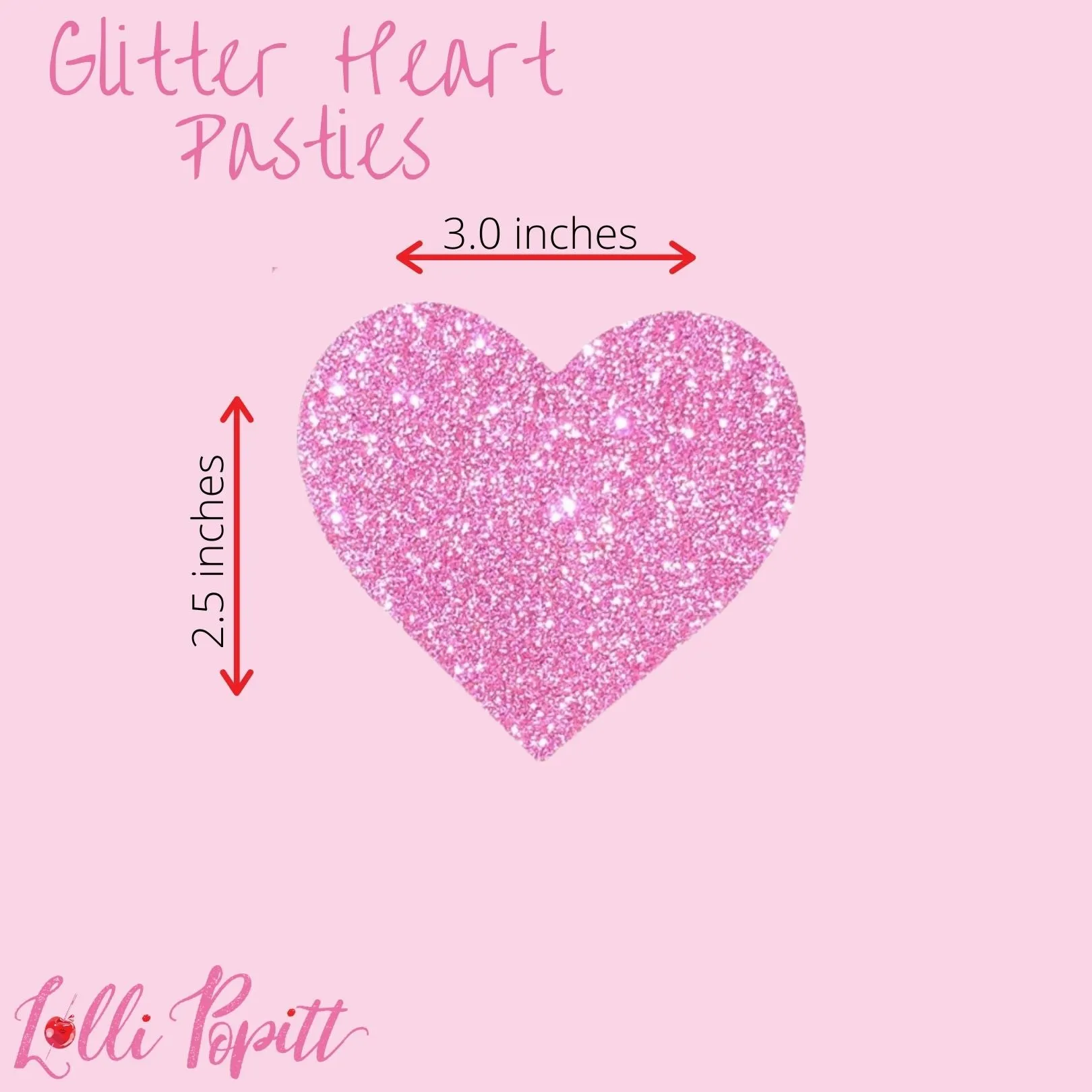 Pink Glitter Heart Pasties