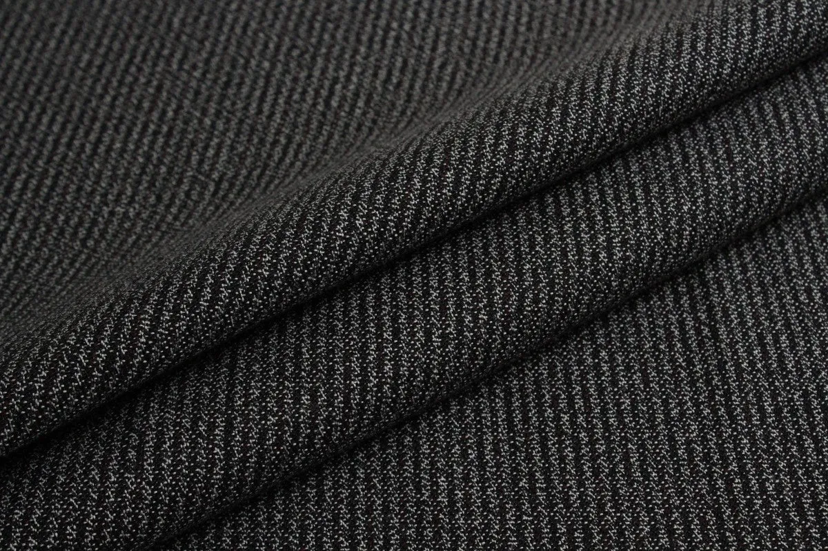 Pinstripes Tweed for Jackets and Bottoms - Wool and Cotton Blend