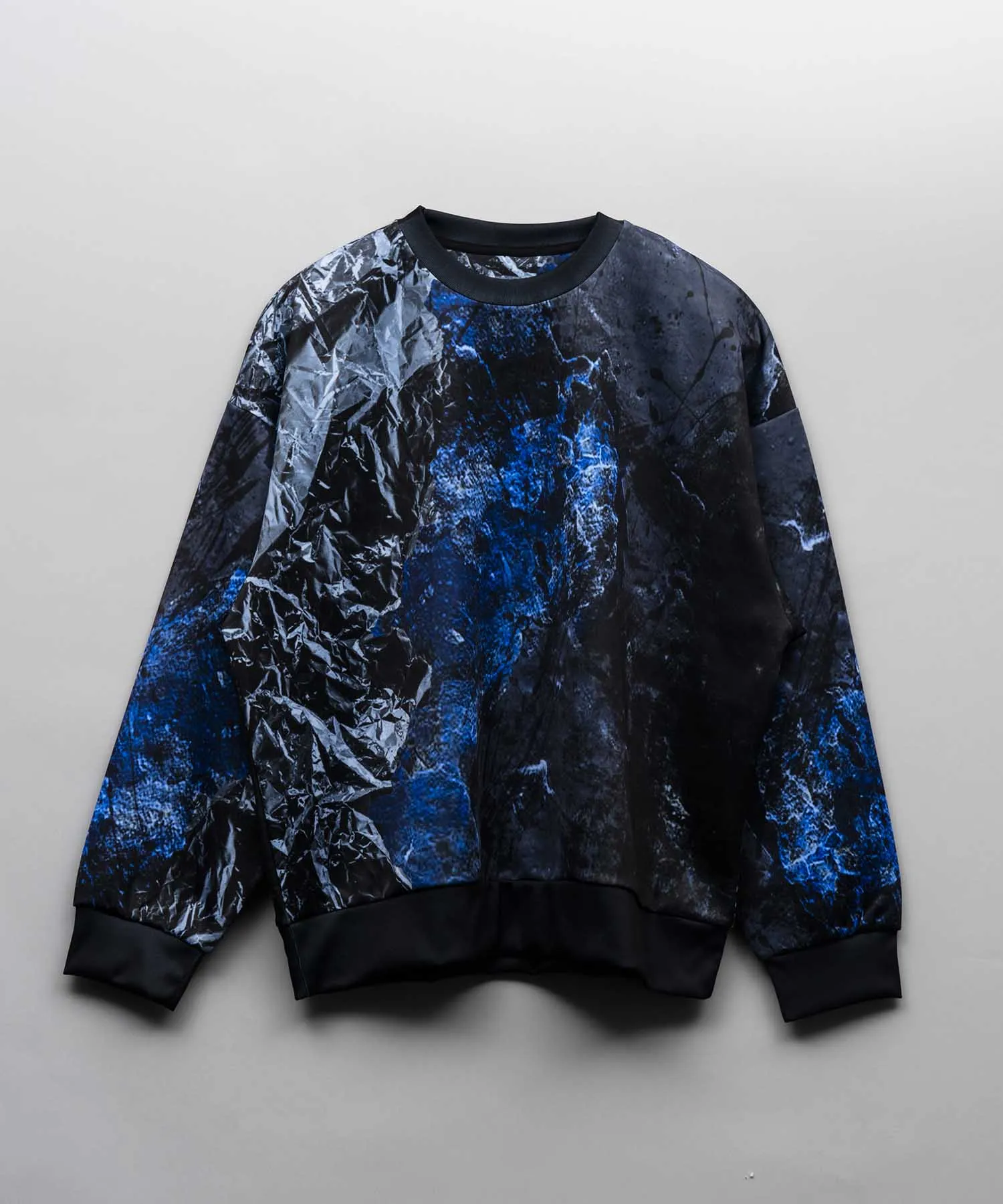 Prime-Over Multi Design Print Crew Neck Sweat Pullover