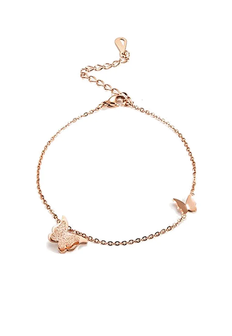 Queen Alexandra Butterfly Rose Gold Bracelet