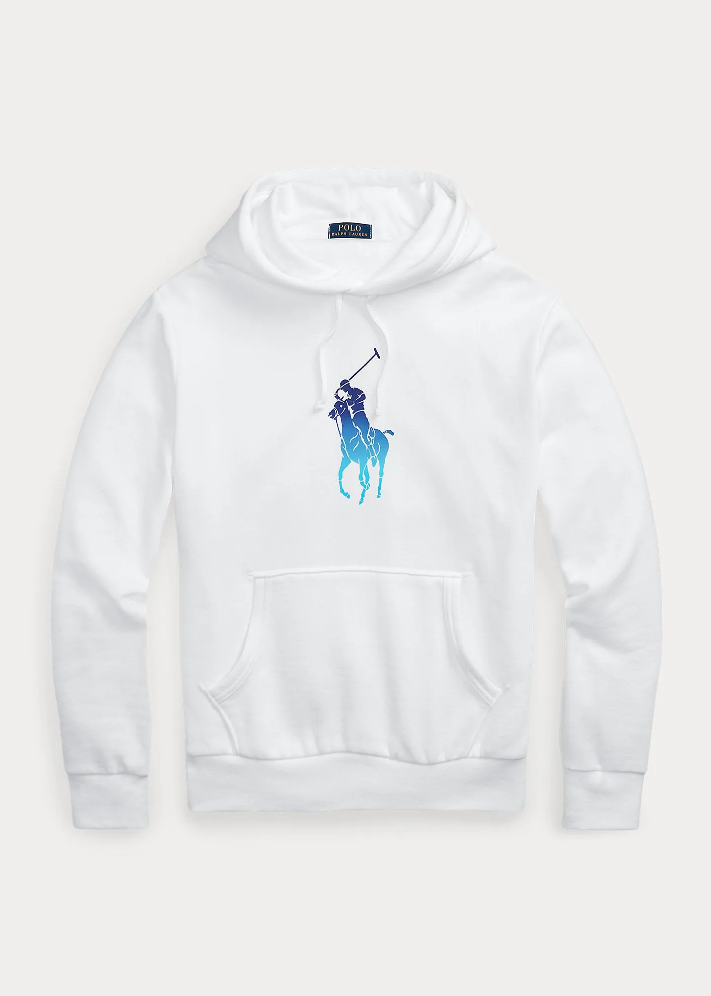 Ralph Lauren Ombré Big Pony Fleece Hoodie | White