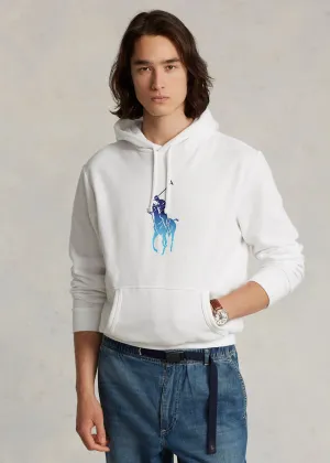 Ralph Lauren Ombré Big Pony Fleece Hoodie | White