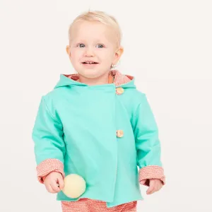 Reversible baby jacket "Mint/Dotted Lines Coral"