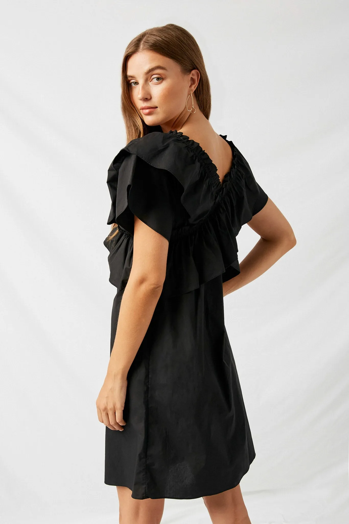 Ruffle Off-Shoulder Mini Dress