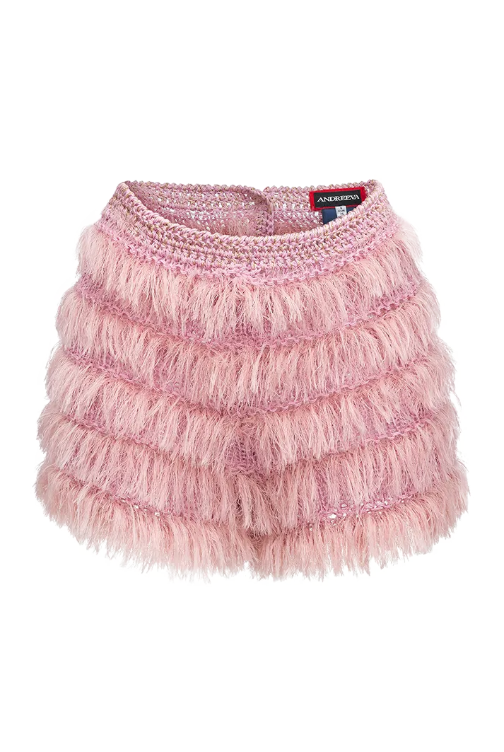 Silk-blend Ruffled Knit Shorts