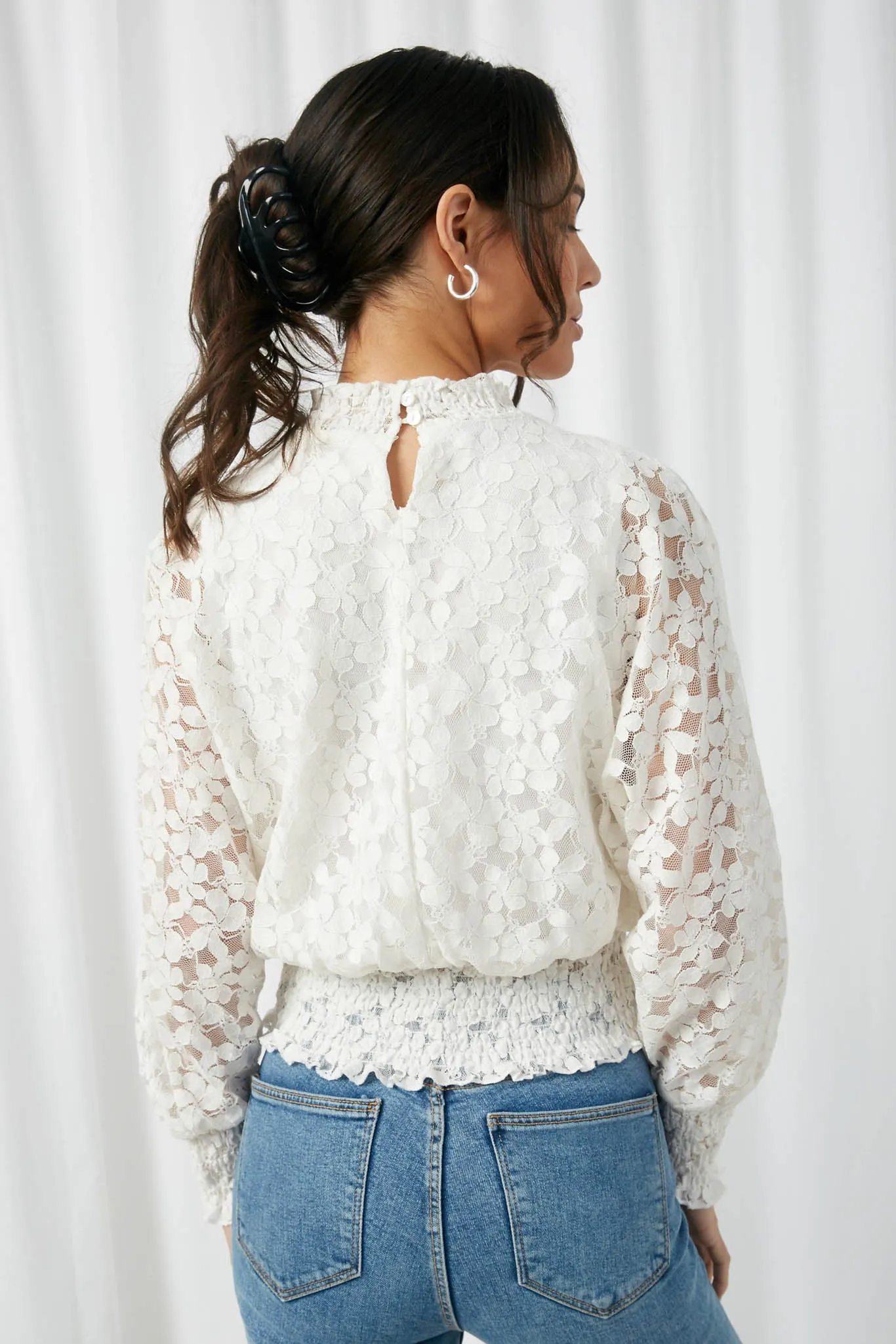 Smocked Lace Top