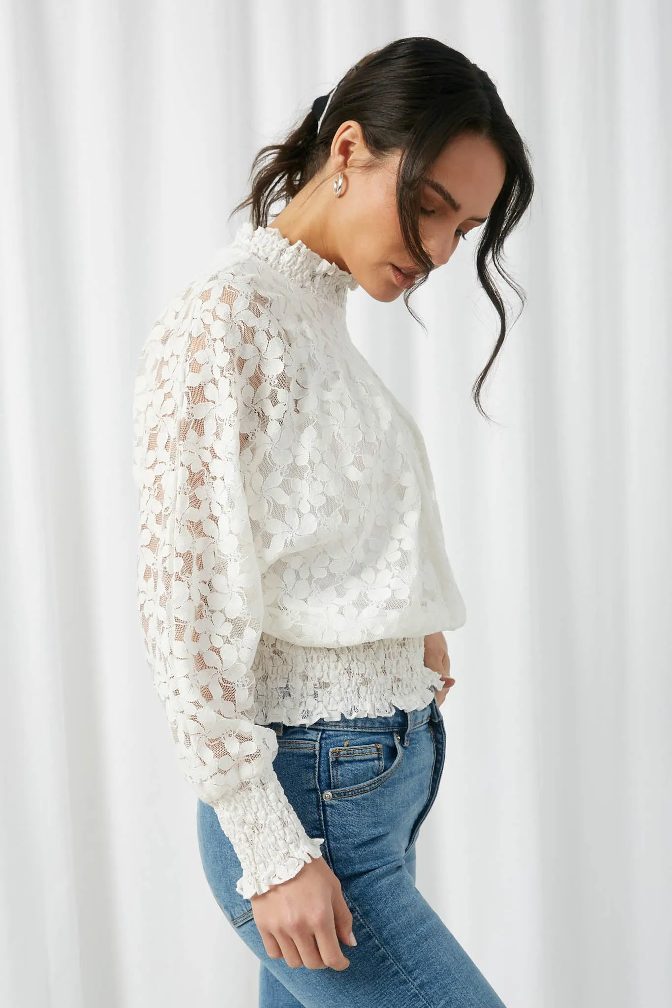 Smocked Lace Top