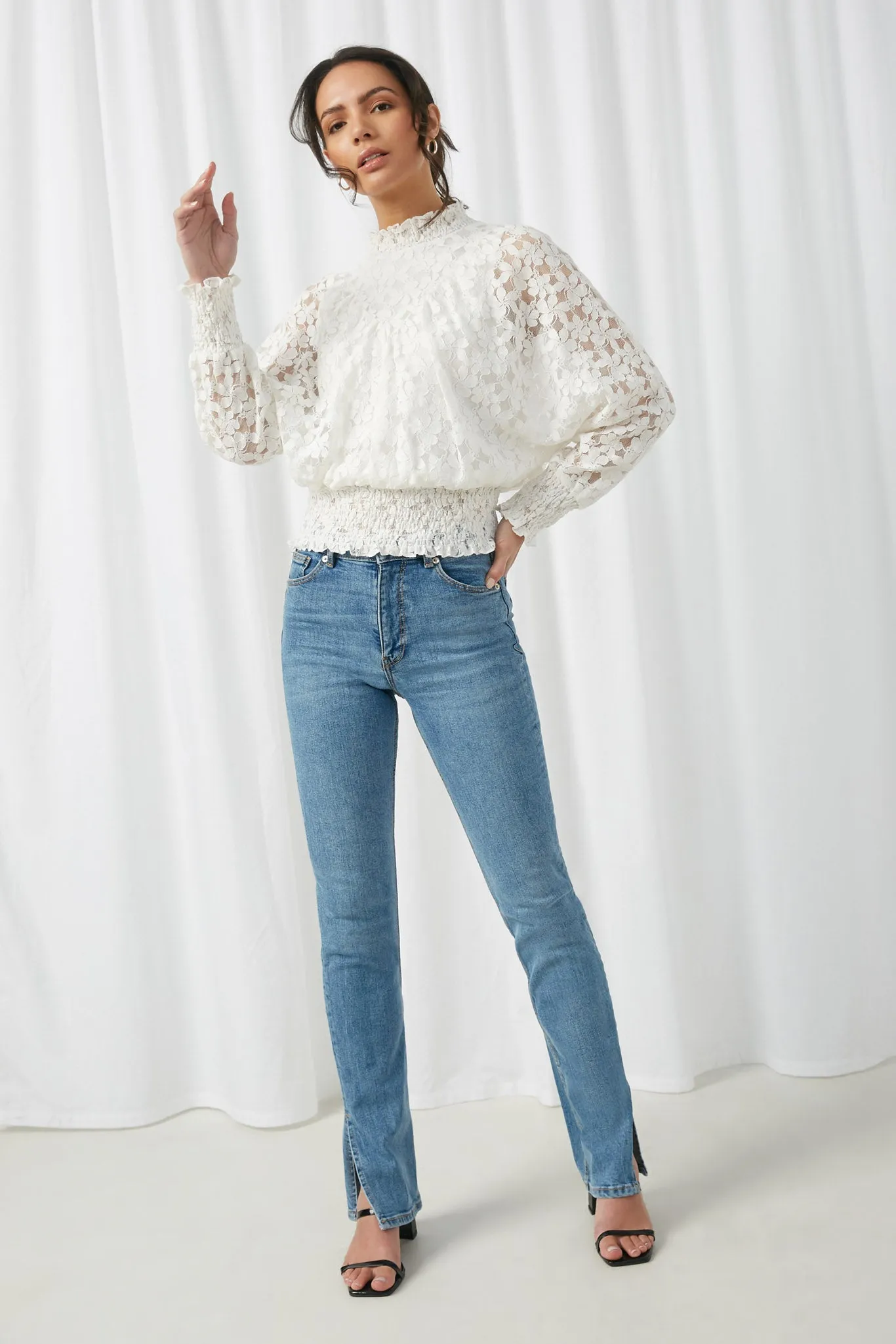 Smocked Lace Top