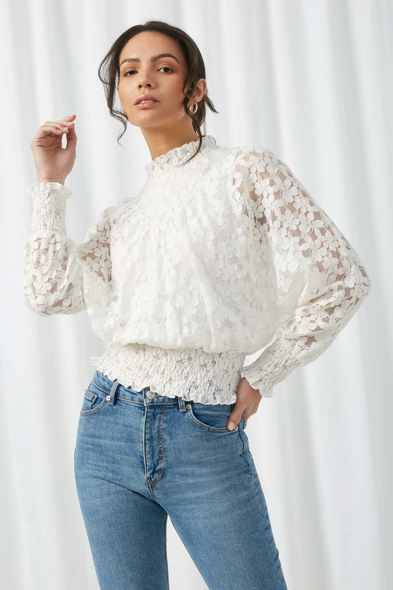 Smocked Lace Top