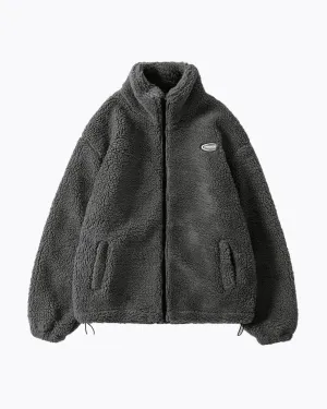 SNT Faux Fur Fleece Teddy Jacket Grey