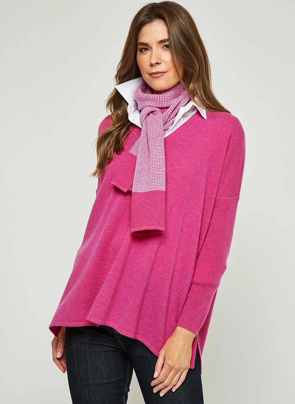 Textured Cashmere Scarf - Pink Soda