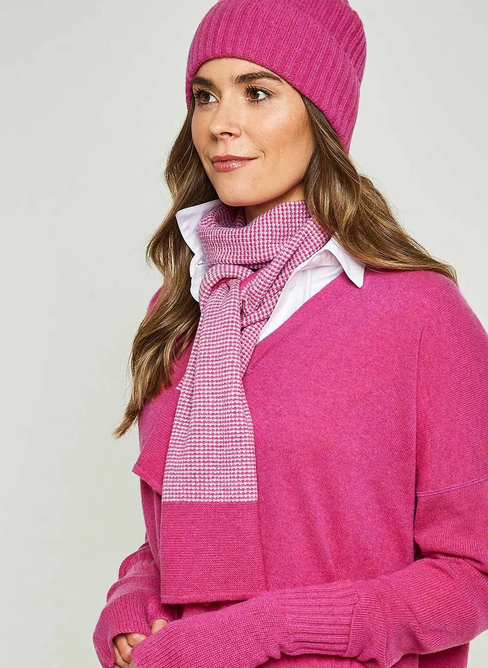 Textured Cashmere Scarf - Pink Soda