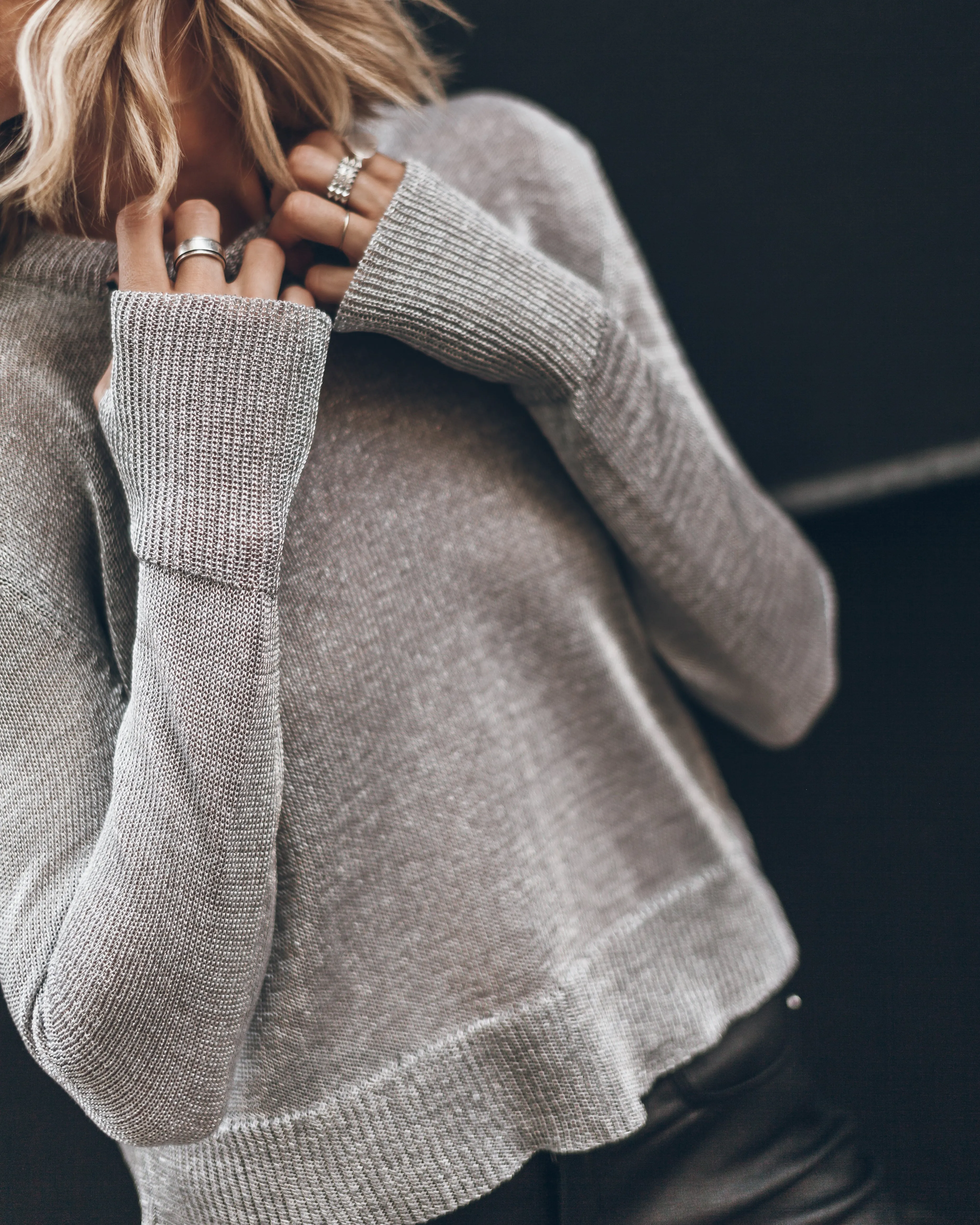 The Silver Metallic Knitted Sweater