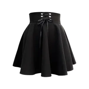 'Toil and Trouble' Black Lace up Skirt