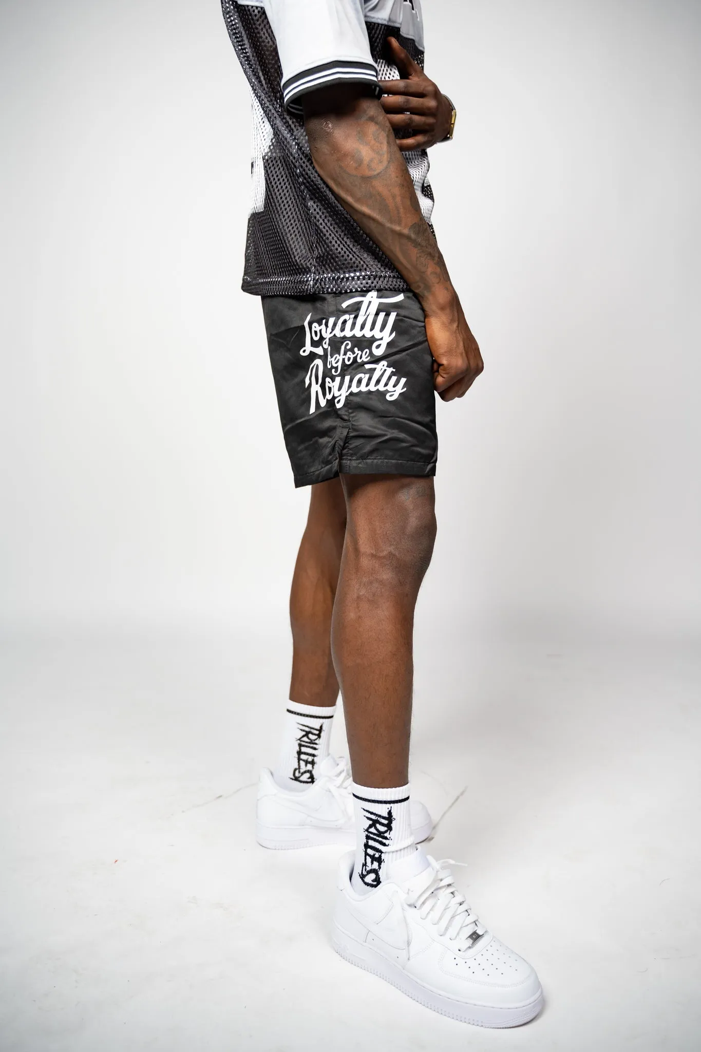 Trillest Nylon Rubber Patch Shorts - Black