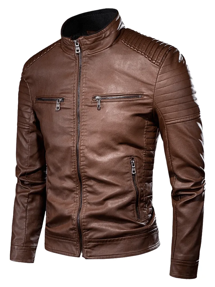 Vintage Leather Moto Jacket