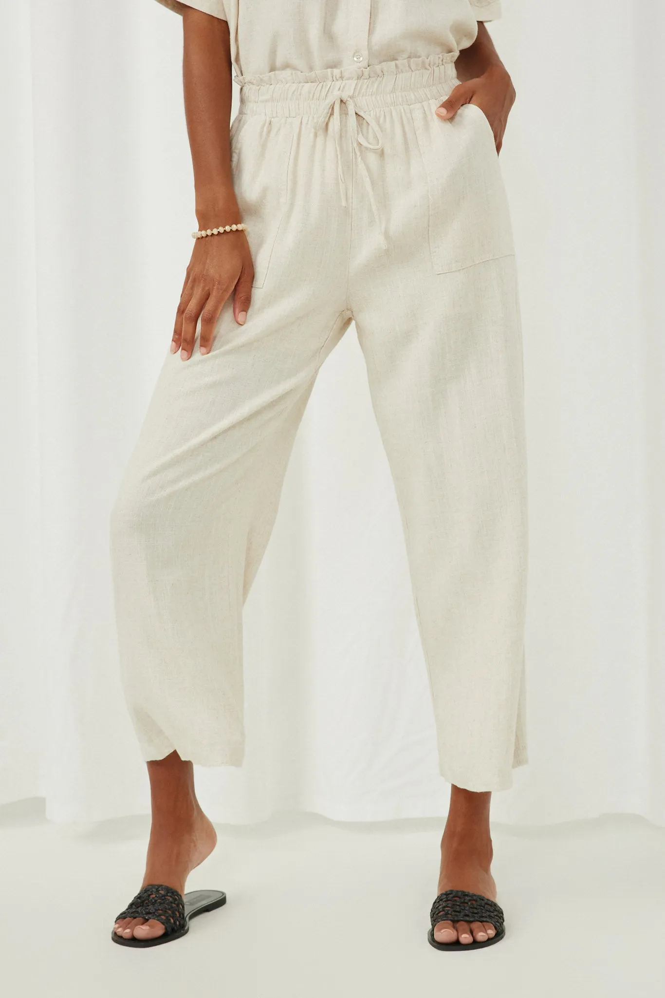 Wide Leg Paper bag Waist Pants