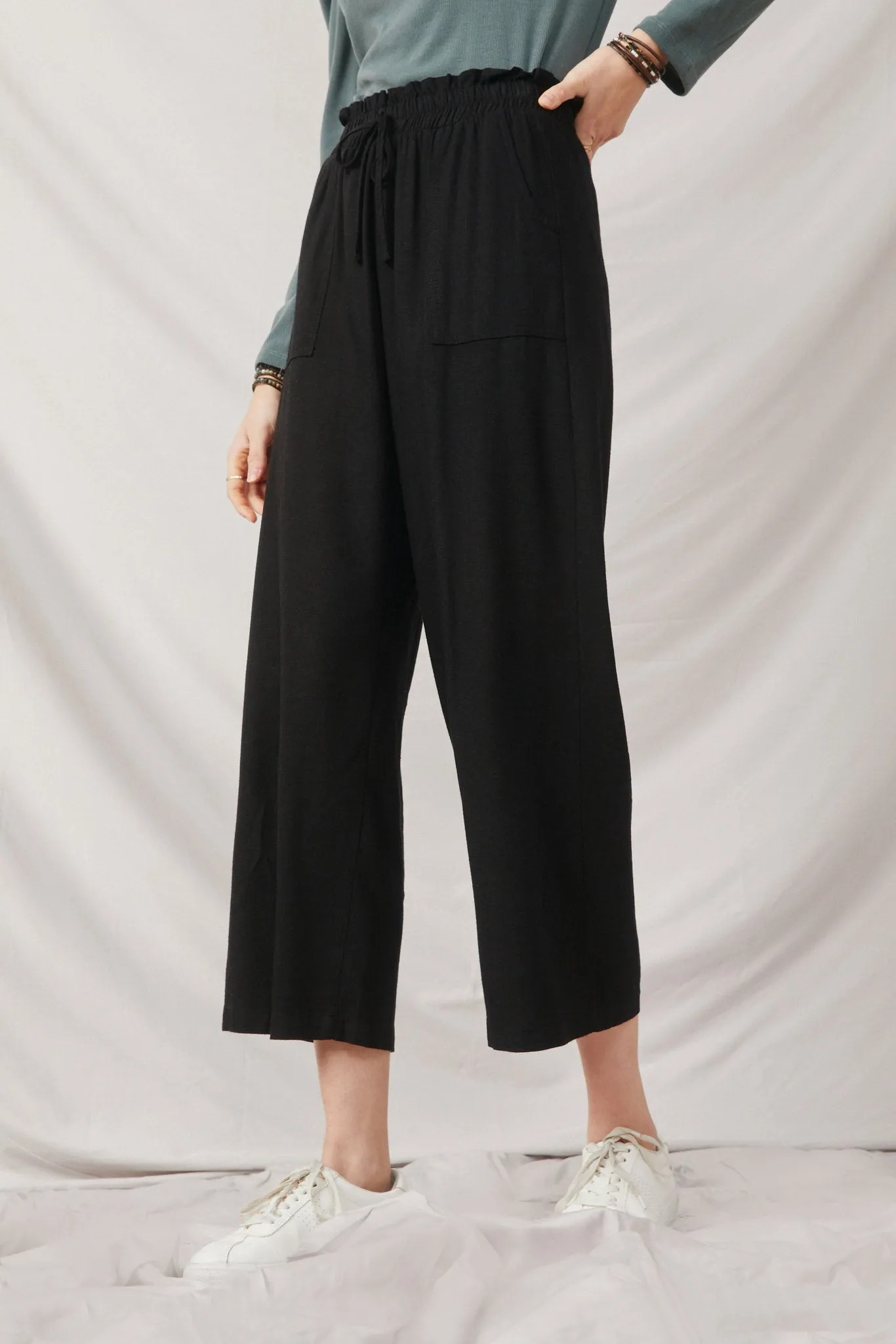 Wide Leg Paper bag Waist Pants