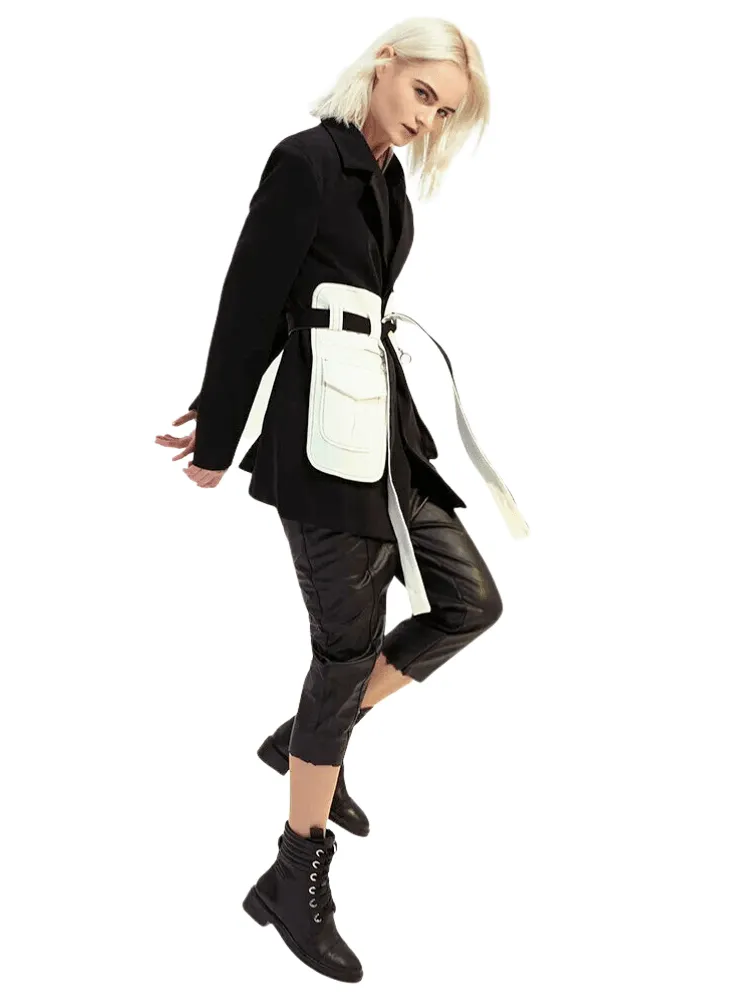 Women's Black and White Blazer